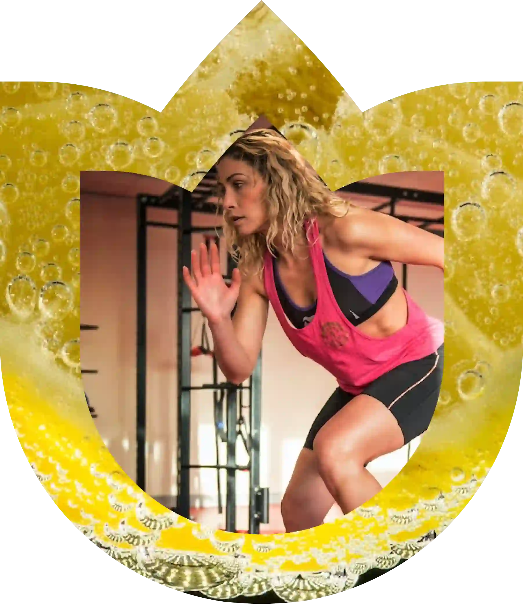 Geurmarketing bij fitness vrouw in sportschool logo